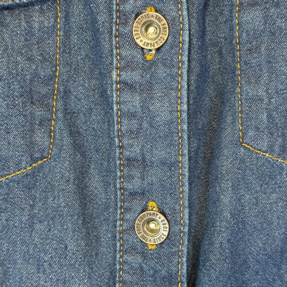 Frye Denim Shirt Dress Womens Medium Blue Excellent Button‎ Front Long Sleeve - Picture 5 of 9